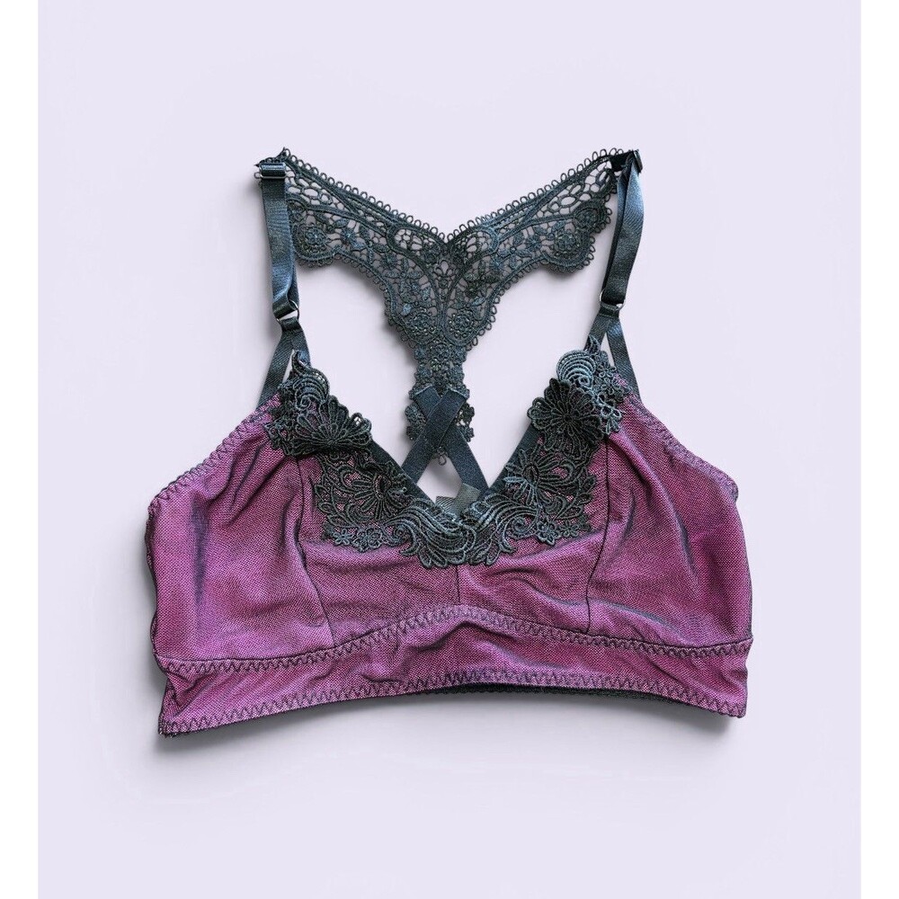 Torrid Bralette Black Pink Lace Trim Women's Size 0